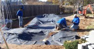 pond liner installation