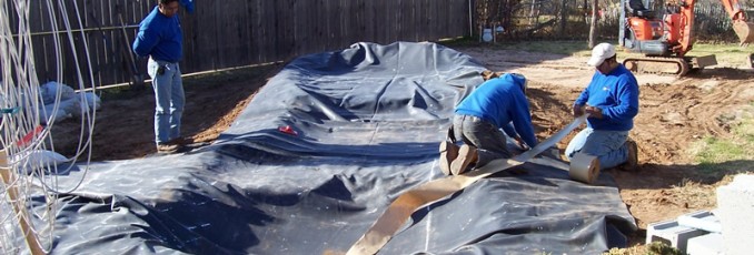 pond liner installation