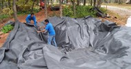 pond liner installation