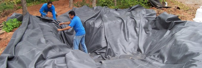 pond liner installation